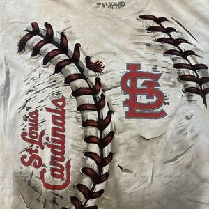 St‎ Louis Cardinals Men’s Liquid Blue T-Shirt Size XL Baseball Graphic Print MLB